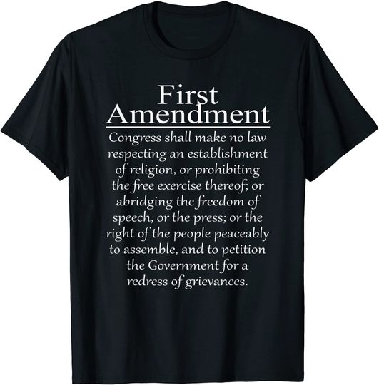 Discover 1st First Amendment U.S. Constitution Patriot US History T Shirt
