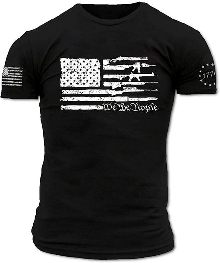 Discover We are The People Patriotic Shirts for Men 1776 US Flag Tees Crew Neck T Shirt