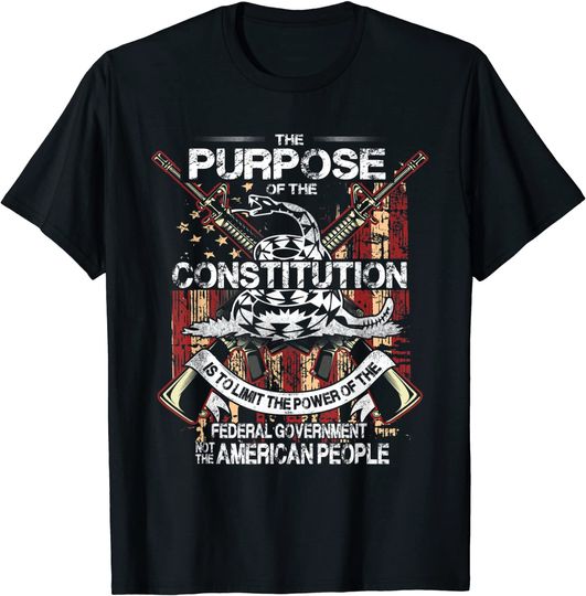 Discover American Constitution Federal Government Guns T Shirt