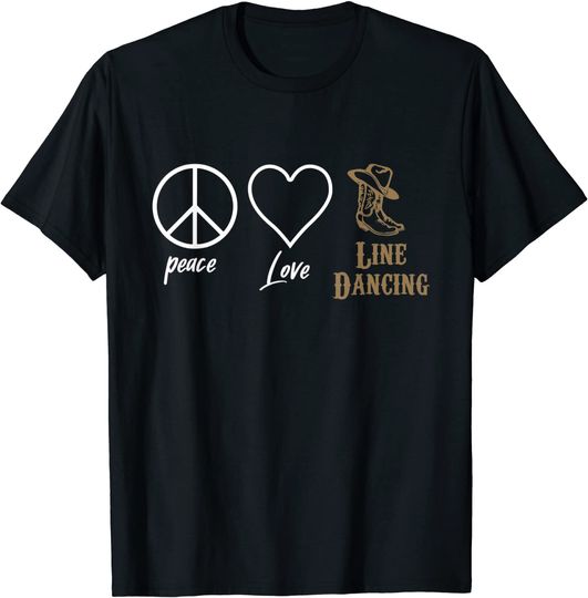 Discover Line Dancing Peace Love Line Dance T Shirt