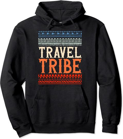 Discover Travel Native American Art Tribe Explorer Pullover Hoodie