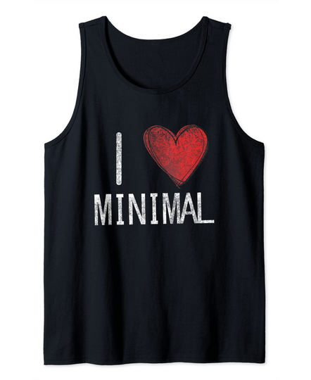 Discover I love minimal, techno, electronic music cool distressed Tank Top