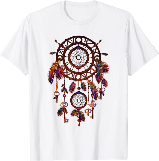 Discover Colorful Dreamcatcher Feathers Native American Indian Tribal T-Shirt