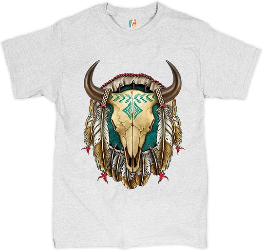 Discover Steer Skull Dreamcatcher T-Shirt Native American Indigenous Culture Men's Tee