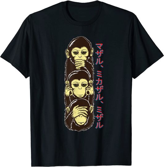 Discover Three Wise Monkeys -See Hear, Speak no Evil T-Shirt