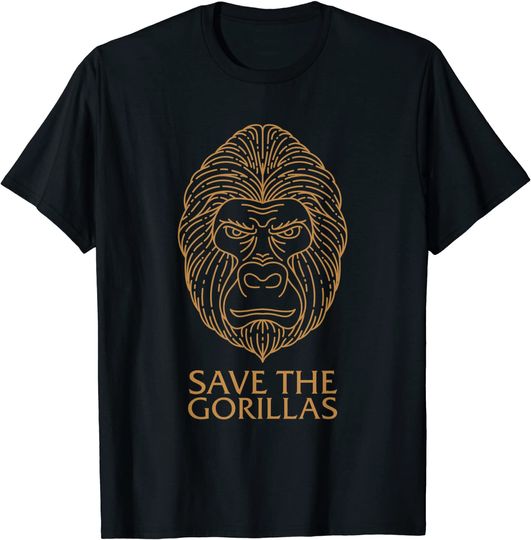 Discover Gorilla Face Save The Gorillas Save The Forest Gorillas T Shirt