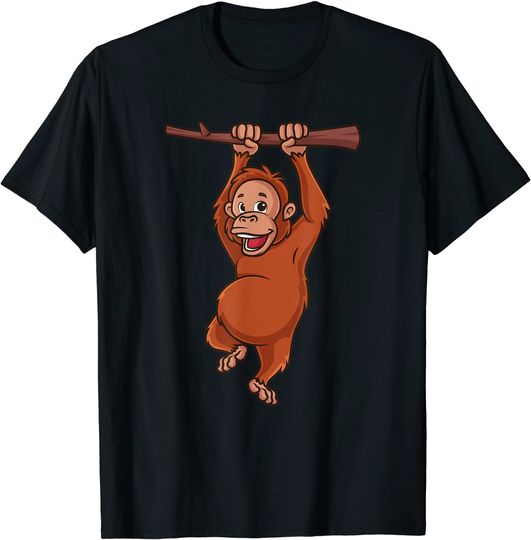 Discover Orangutan Hanging Funny Illustration Of An Orangutan T Shirt