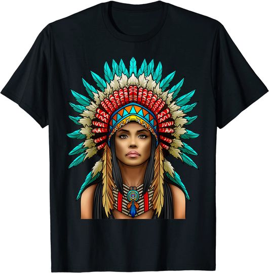 Discover Native American Woman Indian Warrior for Women T-Shirt