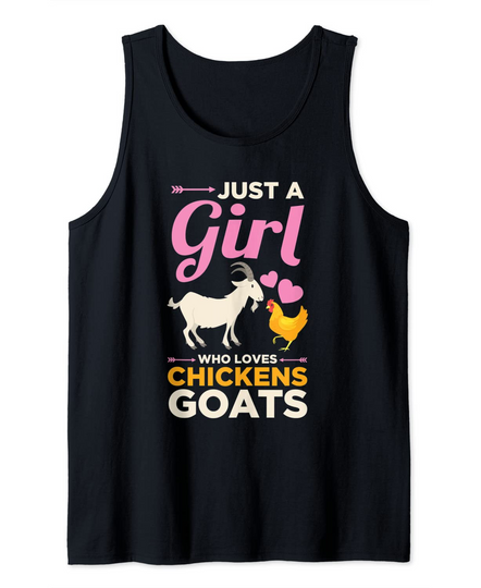 Discover Just a Girl Who Loves Goats Chickens Farm Farming Farmer Tank Top