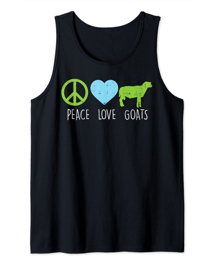 Discover Peace Love Goats Hippie Farming Life Farm Animal Farmer Gift Tank Top