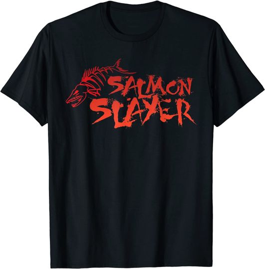 Discover Salmon Slayer Fishing Funny T-Shirt