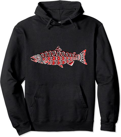 Discover Salmon Native American Indian Pacific Northwest Coast Coho Pullover Hoodie