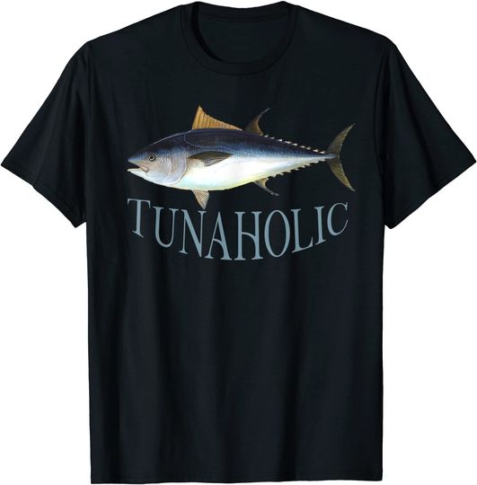Discover Tunaholic Bluefin Tuna Fish Illustration Fishing Fisherman T Shirt