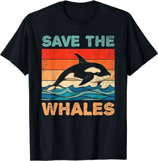 Discover Save The Whales Retro Vintage Orca Whale T Shirt