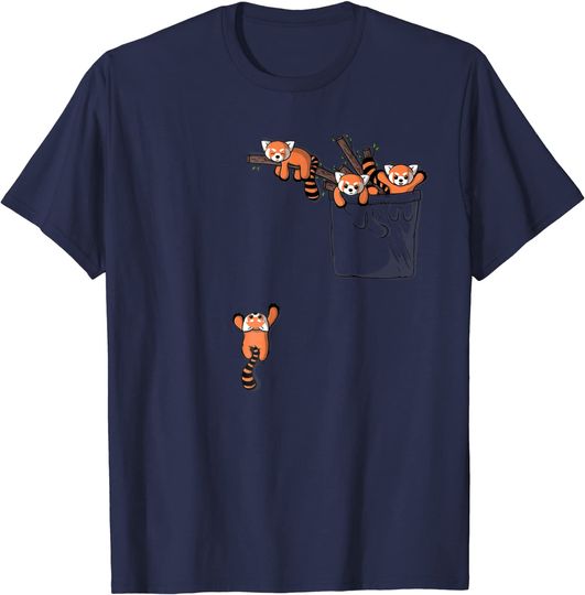 Discover Pocket Series Red Panda Bear Playing T Shirt