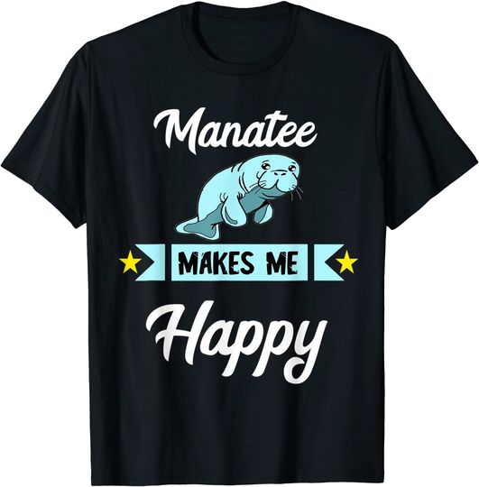 Discover Manatee Makes Me Happy Chubby Mermaid Sea Cow Dugong Animals T Shirt