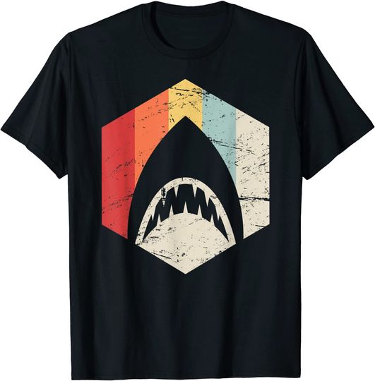 Discover Retro Great White Shark T Shirt
