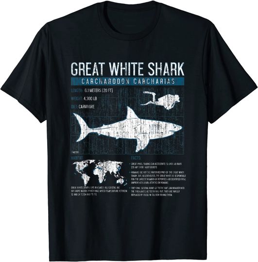 Discover Great White Sharks T Shirt