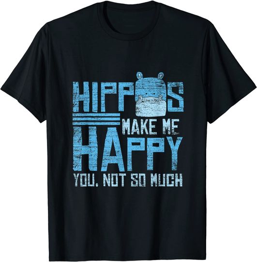 Discover Hippos Make Me Happy T Shirt