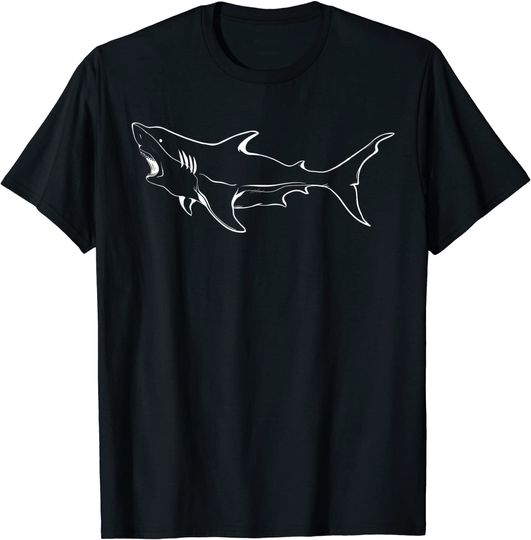 Discover Great White Shark Sketch Shark T Shirt