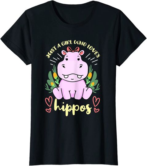 Discover Just A Girl Who Loves Hippos Hippopotamus T Shirt