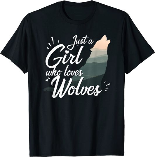 Discover Just A Girl Who Loves Wolves T Shirt