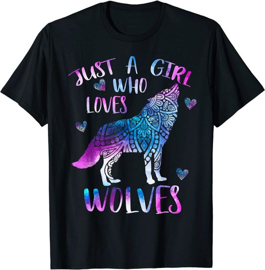 Discover Just a Girl Who Loves Wolves T Shirt