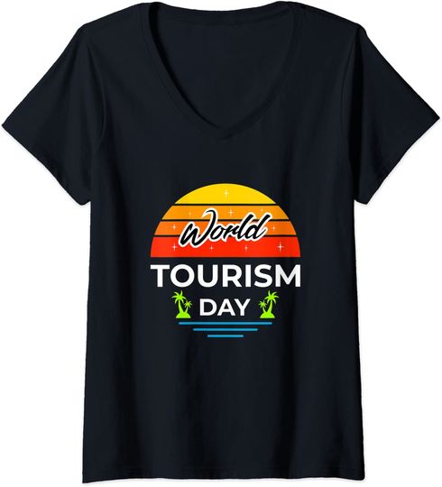 Discover World Tourism Day 2021 - Tourist, Travel V-Neck T-Shirt