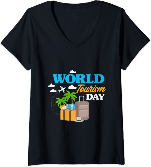 Discover World Tourism Day V-Neck T-Shirt