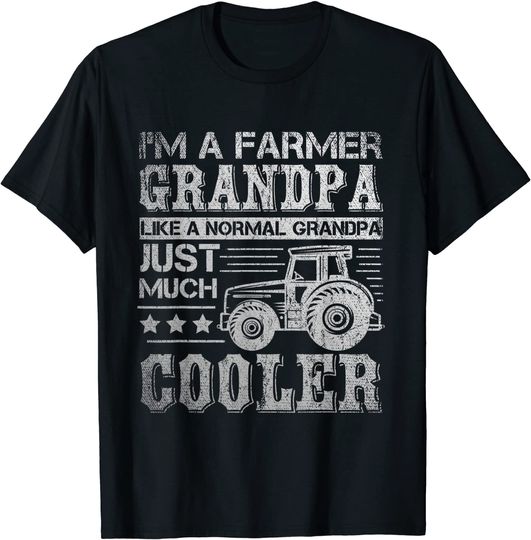 Discover Fathers Day Gift Idea Grandpa Tractor Farmer T-Shirt