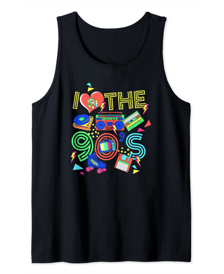 Discover I Love 90's Girl Style Colorful Retro Vintage Tank Top