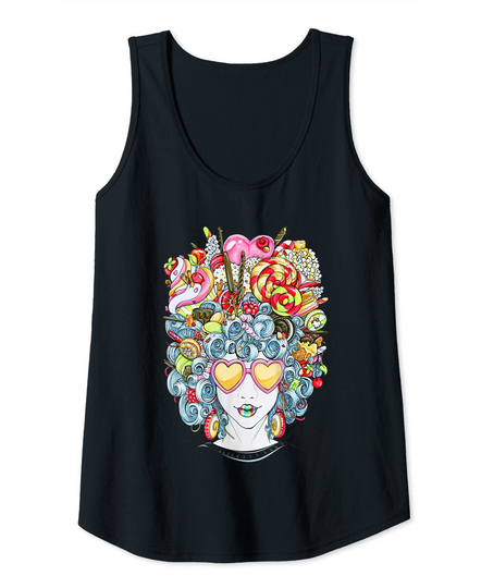 Discover Pop Art I Love Candy Tank Top
