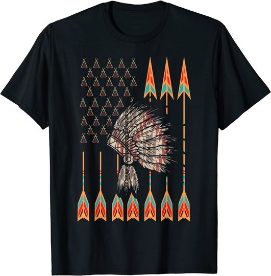 Discover Native American Flag USA For Indian Indigenous People T-Shirt