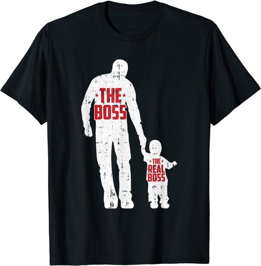 Discover The Boss The Real Boss Dad Son Daughter Matching T-Shirt