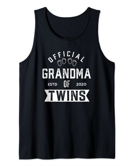 Discover Twin Grandma 2020 Funny New Daddy of Twins Baby Announcement Tank Top