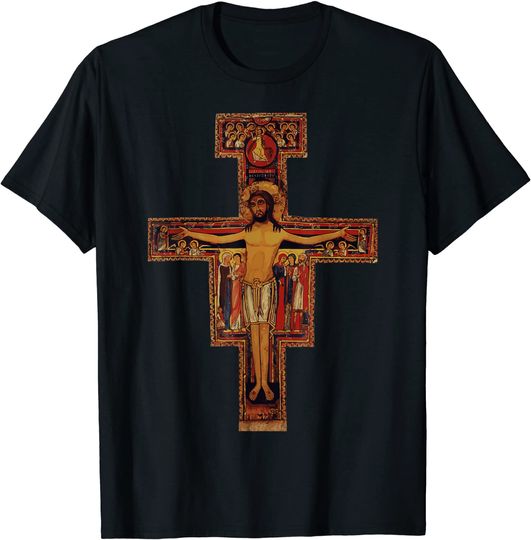 Discover St Francis of Assisi San Damiano Cross Catholic Eastern Gift T-Shirt