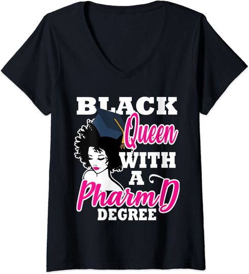 Discover Black Queen Pharmacy Degree Graduation PharmD T Shirt
