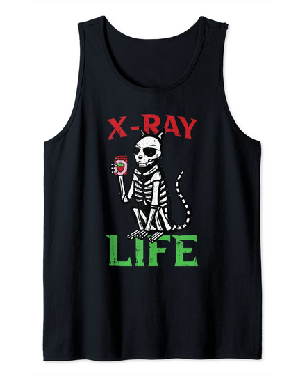 Discover X-Ray Cat Radiologic Technologist Rad Tech Funny Skeleton Tank Top