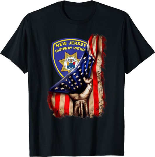 Discover New Jersey Highway Patrol American Flag T-Shirt