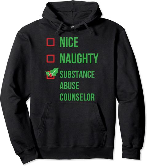 Discover Substance Abuse Counselor Funny Pajama Christmas Gift Pullover Hoodie