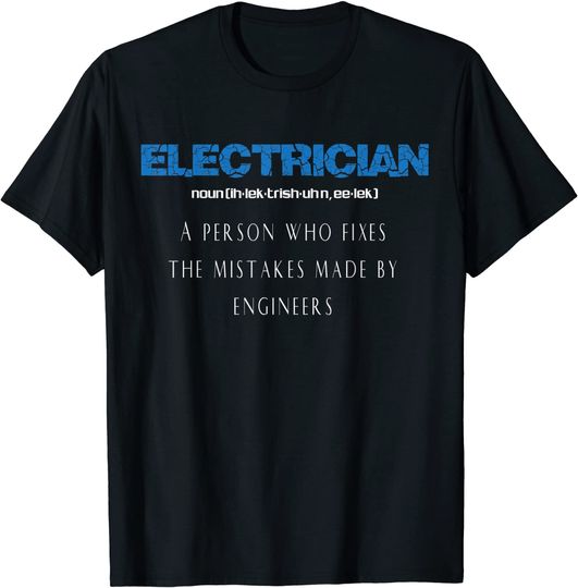 Discover Mens Electrician Electrician Definition T Shirt