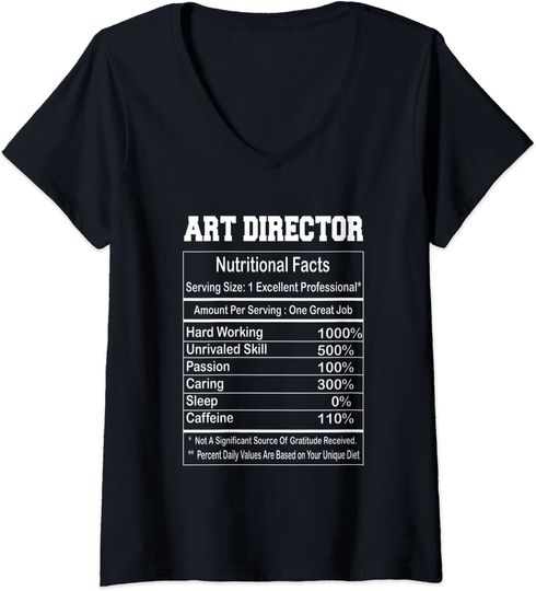 Discover Art Director Nutritional Facts Gift V-Neck T-Shirt
