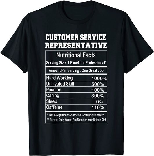 Discover Customer Service Representative Nutritional Facts Gift T-Shirt