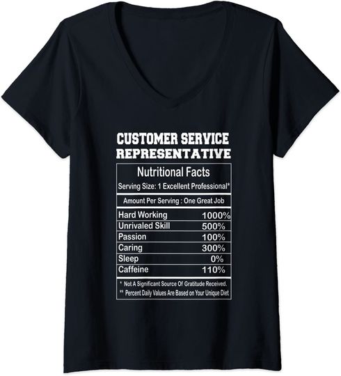 Discover Customer Service Representative Nutritional Facts Gift V-Neck T-Shirt