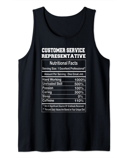 Discover Customer Service Representative Nutritional Facts Gift Tank Top