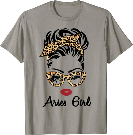 Discover Aries Face Leopard Bandana Wink Eye T Shirt