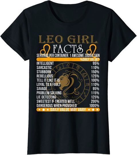 Discover Leo Girl Facts Awesome Zodiac Sign T Shirt