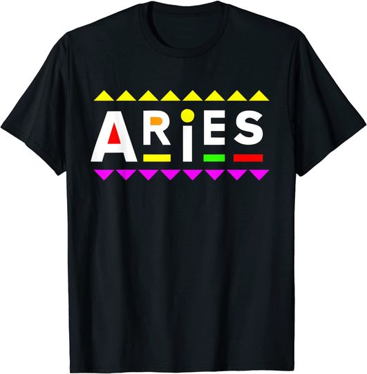 Discover Aries Zodiac Design 90s Style T Shirt