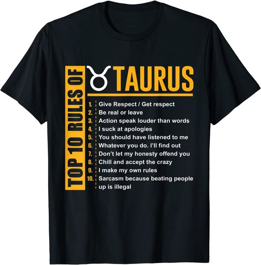 Discover Top 10 Rules Of Taurus Zodiac T Shirt