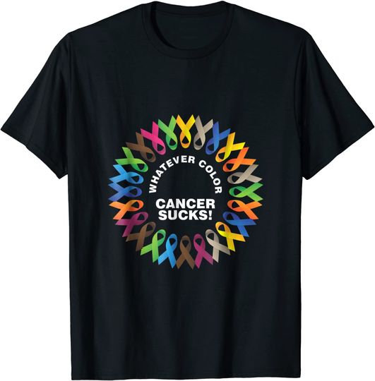 Discover Whatever Color Cancer Sucks Fight Cancer Ribbons T Shirt